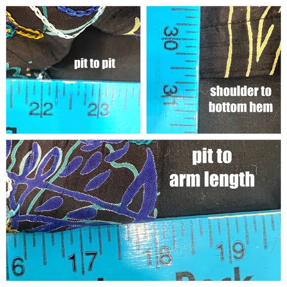 Chico's Design 100% SILK Black Embroidered Floral Button-Up Blouse Sz 2 (L/12) - Picture 7 of 7